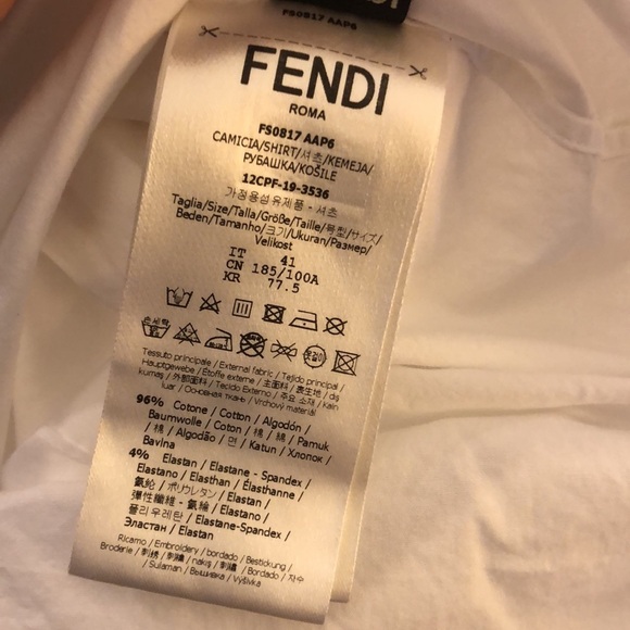 FENDI Dress Shirt with Logo Appliqués - Picture 9 of 9